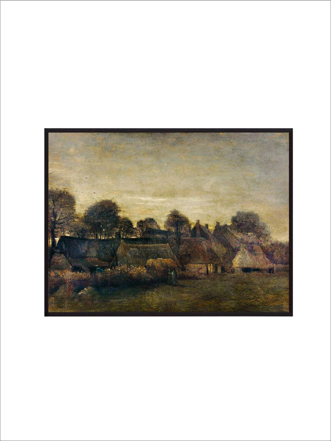 "Farming Village at Twilight By Van Gogh Framed Wall Art''