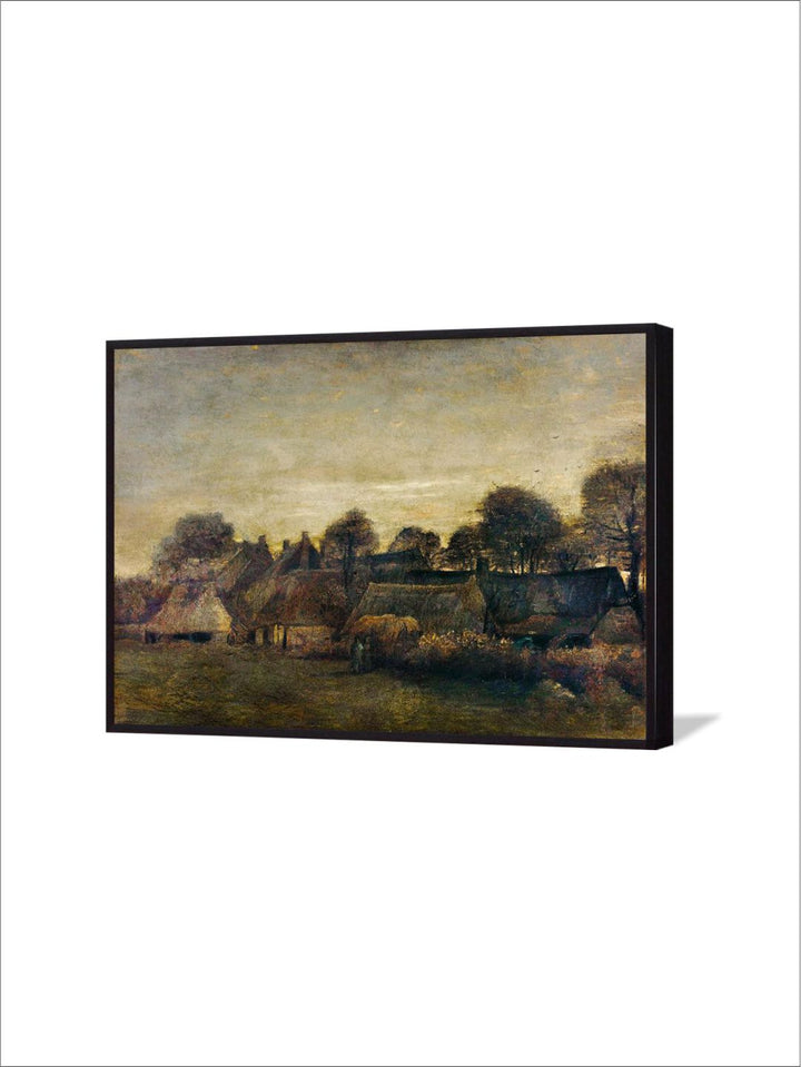 "Farming Village at Twilight By Van Gogh Framed Wall Art''