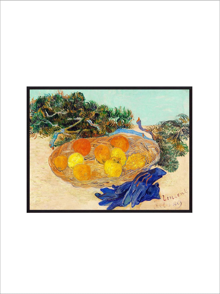"Still Life of Oranges and Lemons with Blue Gloves By Van Gogh Painting ''