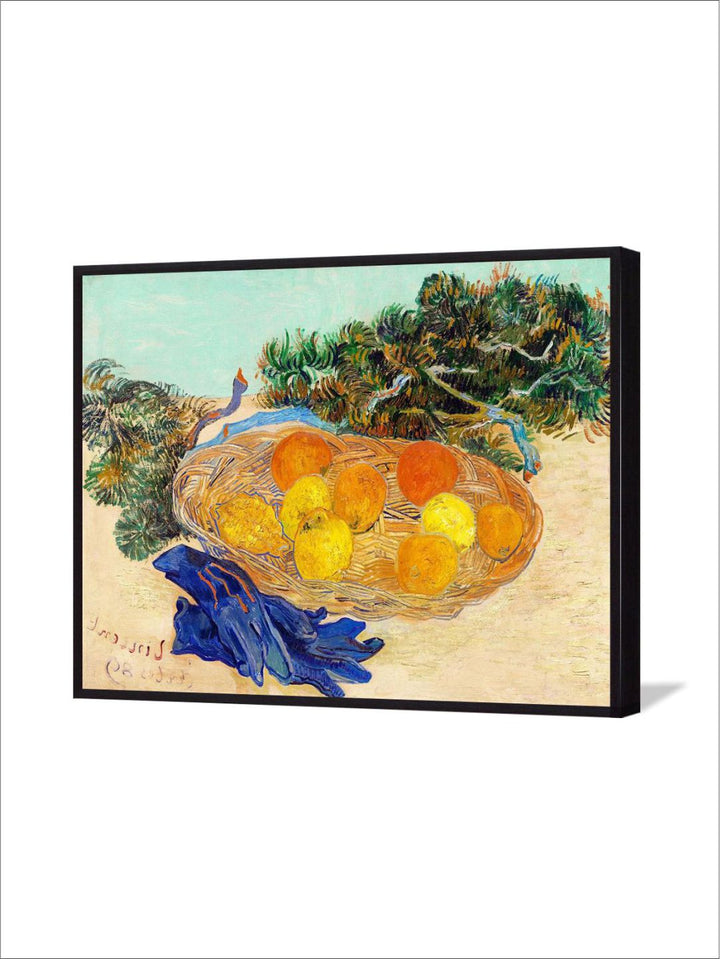 "Still Life of Oranges and Lemons with Blue Gloves By Van Gogh Painting ''