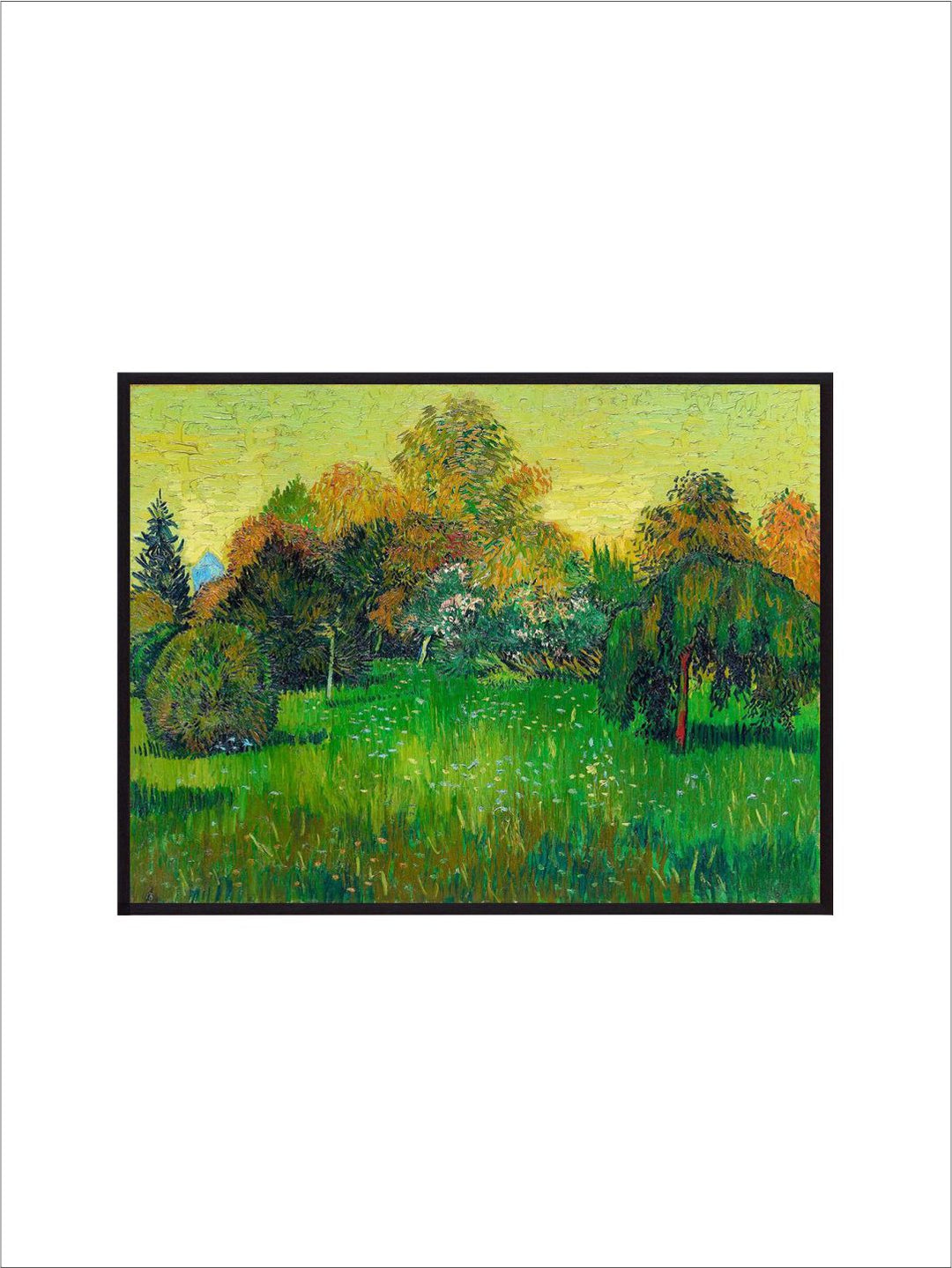 "Green & Yellow The Poets Garden By Van Gogh Framed Painting''