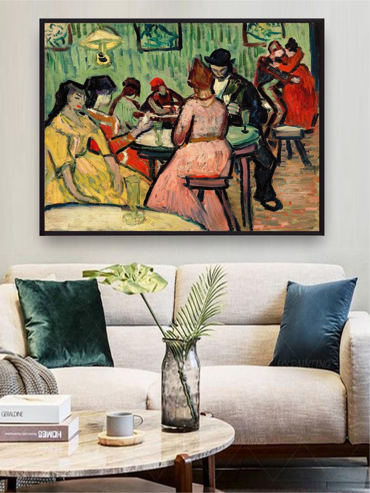 "Green & Red The Brothel (Le Lupanar) By Van Gogh Framed Painting''