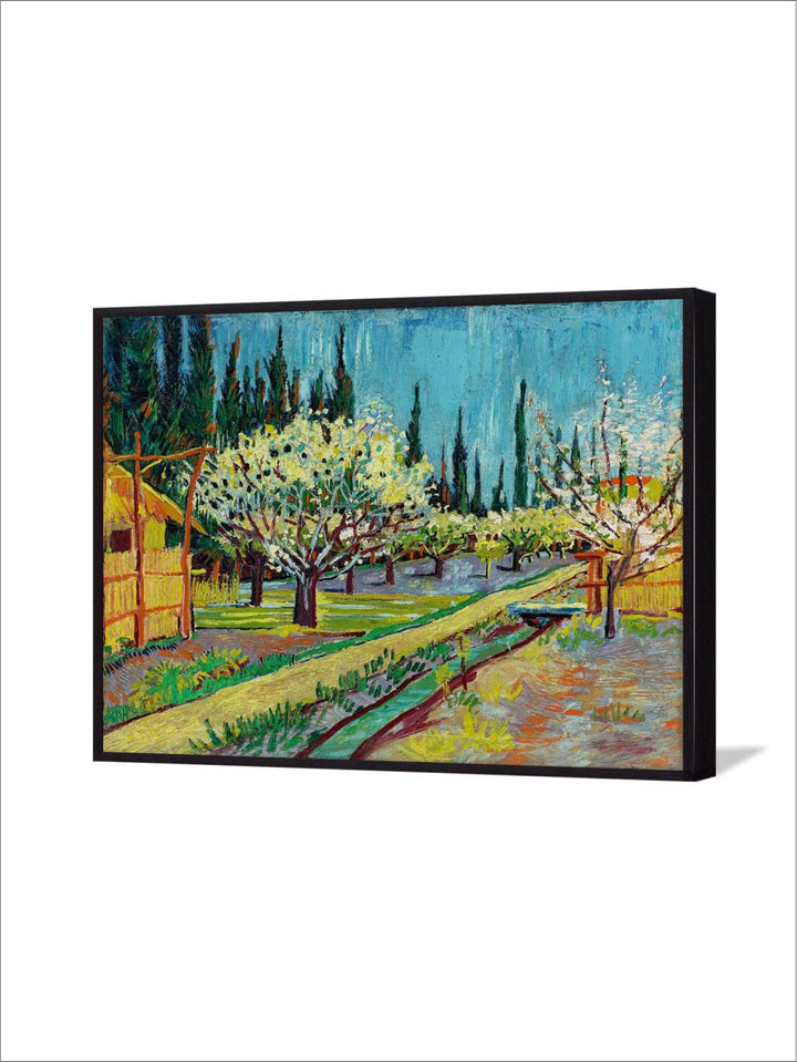 " Orchard Bordered by Cypresses By Van Gogh Framed Wall Art''