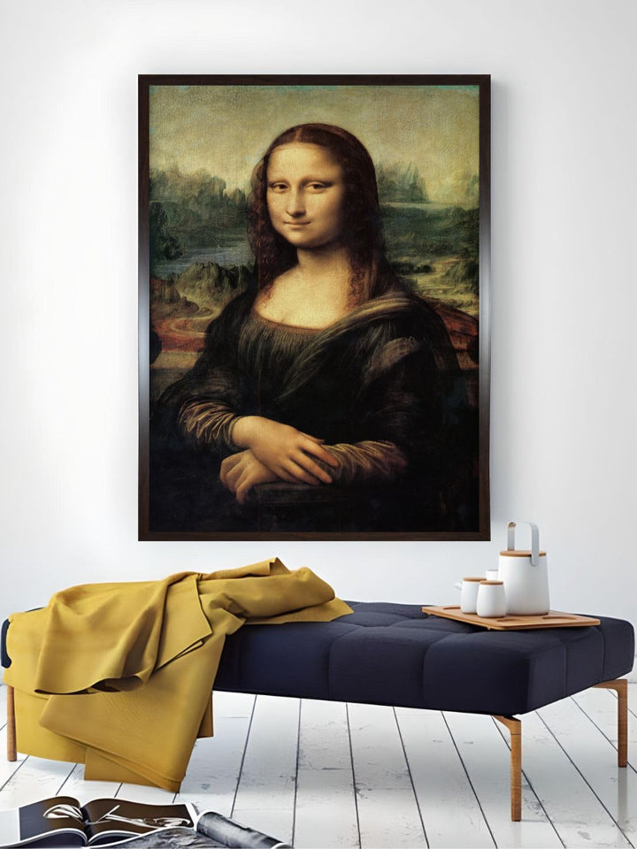 "Black & Grey Mona Lisa Canvas Painting Wall Art''