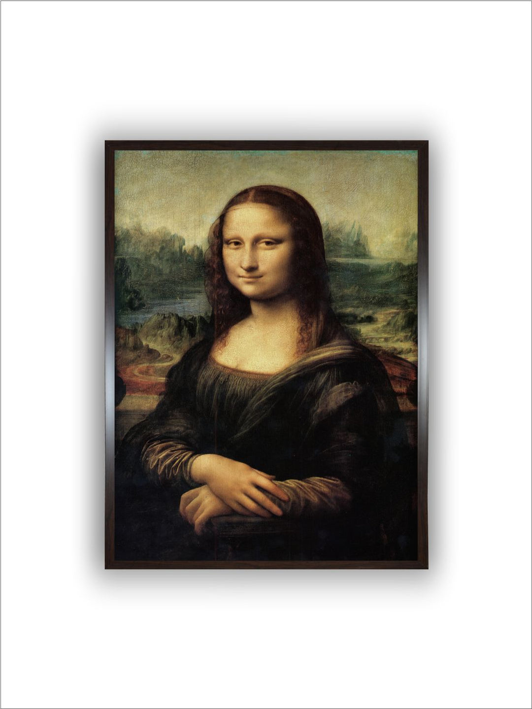 "Black & Grey Mona Lisa Canvas Painting Wall Art''
