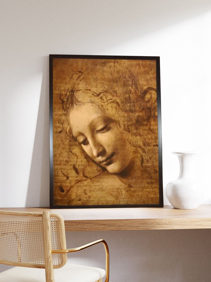 "Beige Female Head Painting Wall Art''