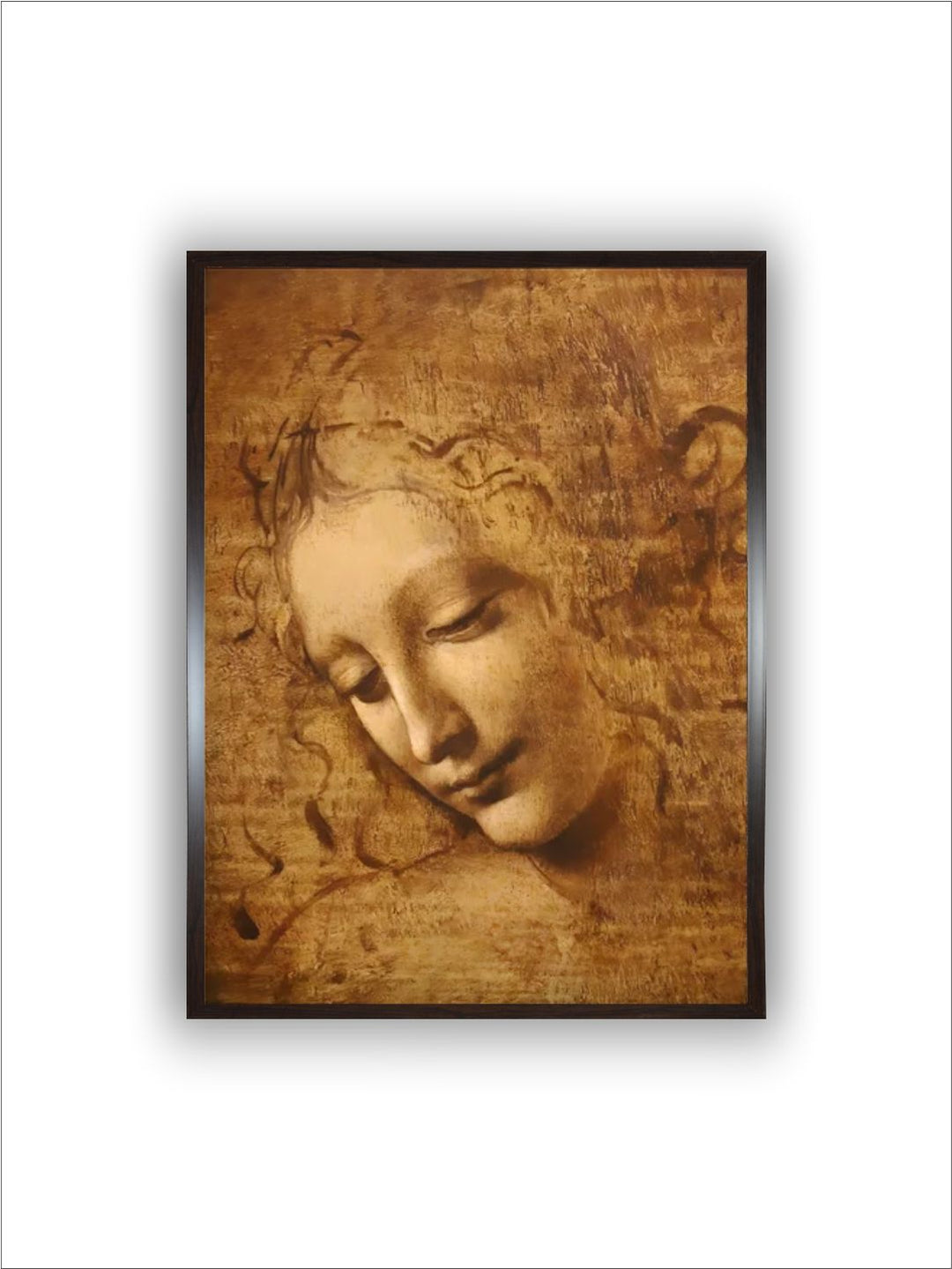 "Beige Female Head Painting Wall Art''