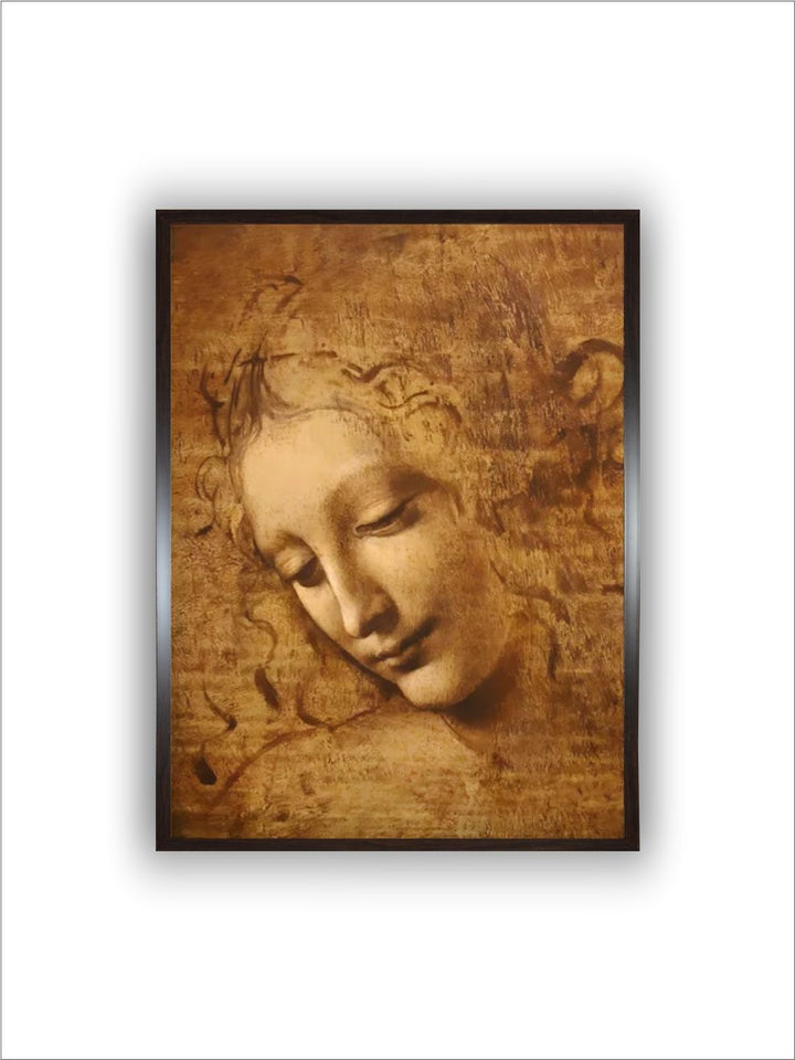 "Beige Female Head Painting Wall Art''