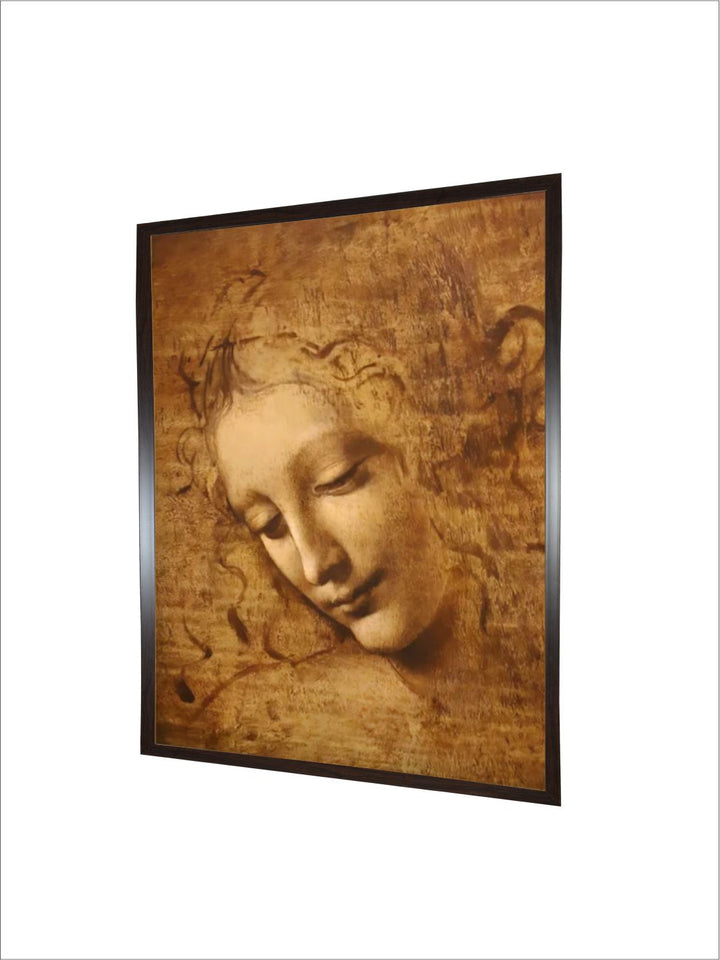 "Beige Female Head Painting Wall Art''