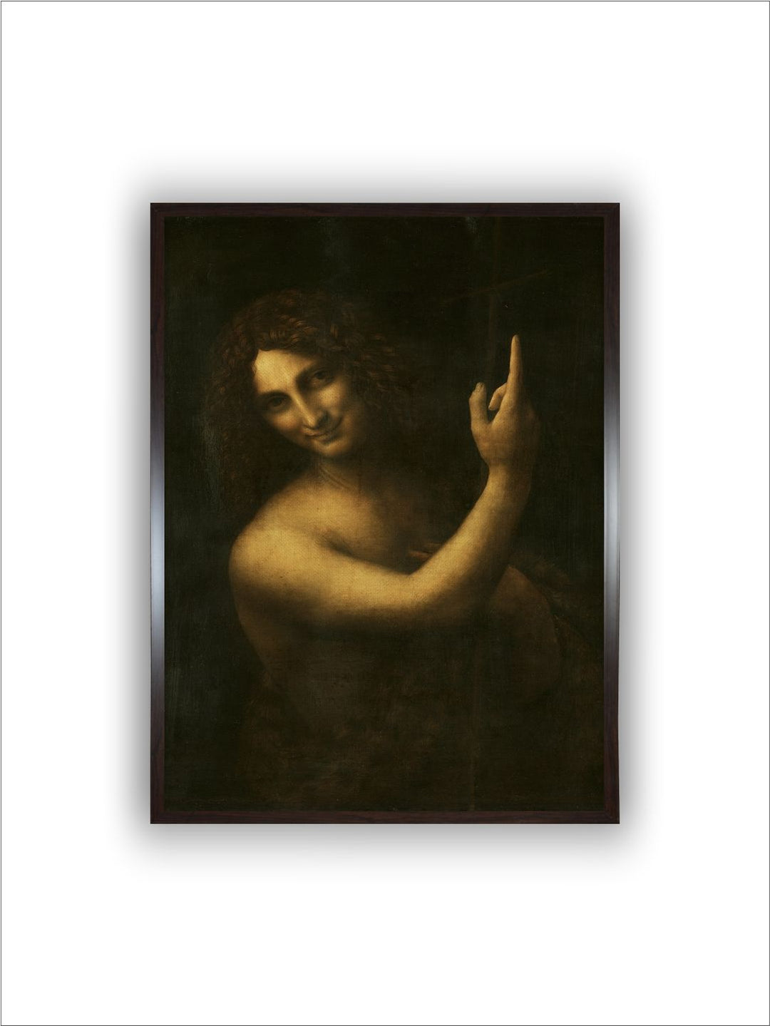 "Black & Beige Abstract Wooden St. John Painting Wall Art With Frame''
