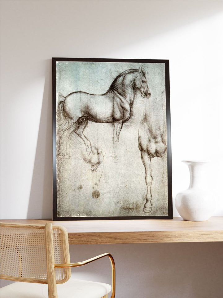 "Grey Studies of Horses Painting Wall Art''