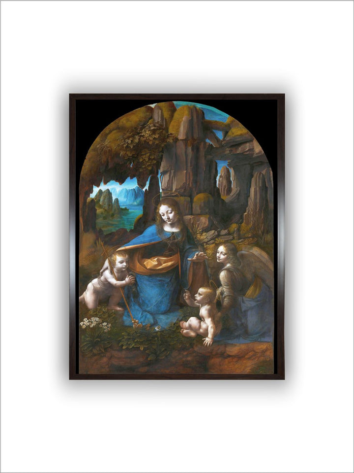 " Brown & Blue The Virgin Of The Rocks Painting Wall Art''