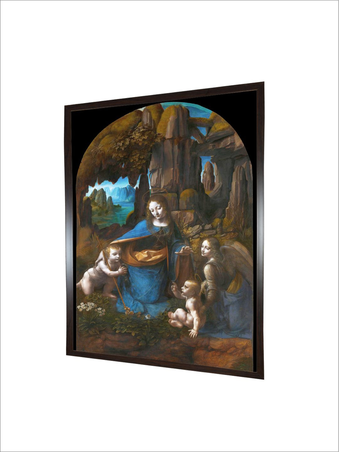 " Brown & Blue The Virgin Of The Rocks Painting Wall Art''