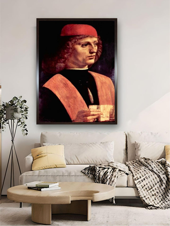 "Black & Red Portrait Of A Musician Wall Painting''