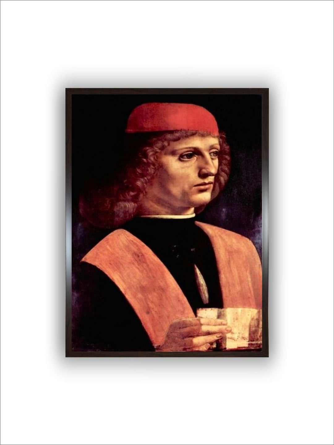 "Black & Red Portrait Of A Musician Wall Painting''