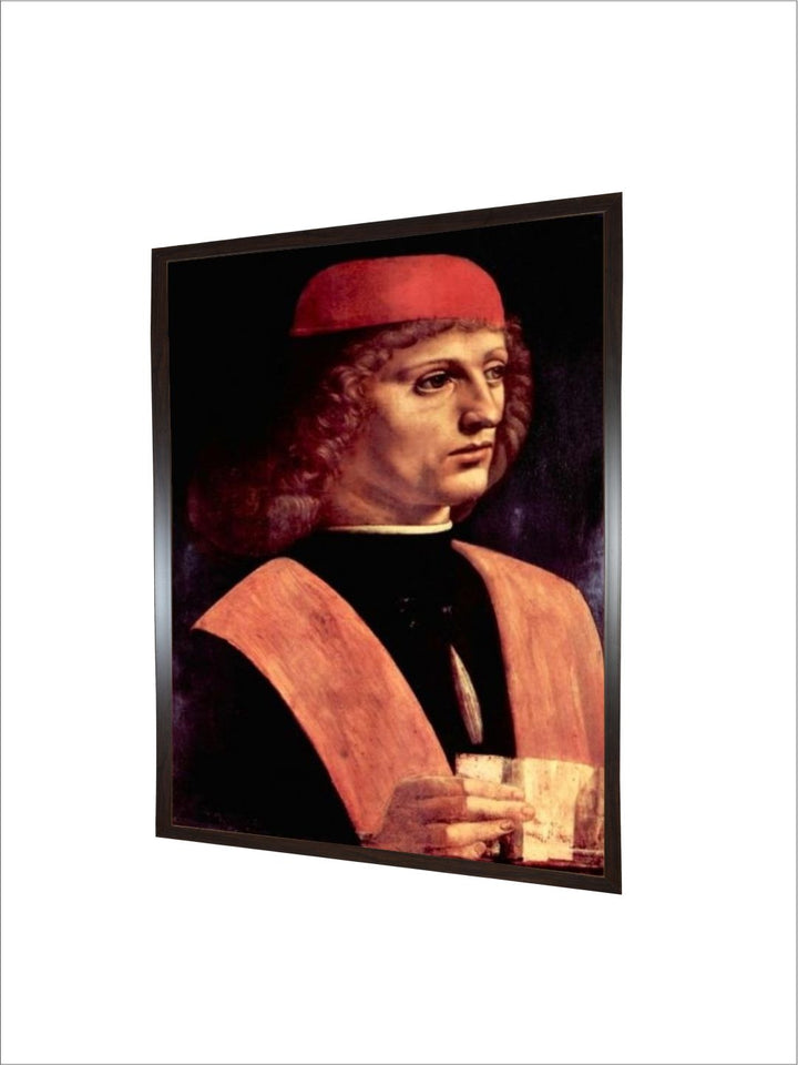"Black & Red Portrait Of A Musician Wall Painting''