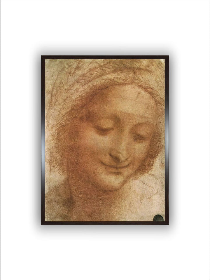 "Beige Sketch Of Saint Anne Painting Wall Art''