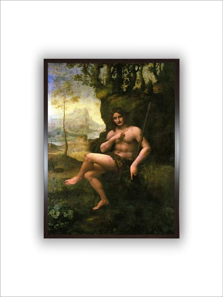 "Green & Beige Bacchus Painting Wall Art''