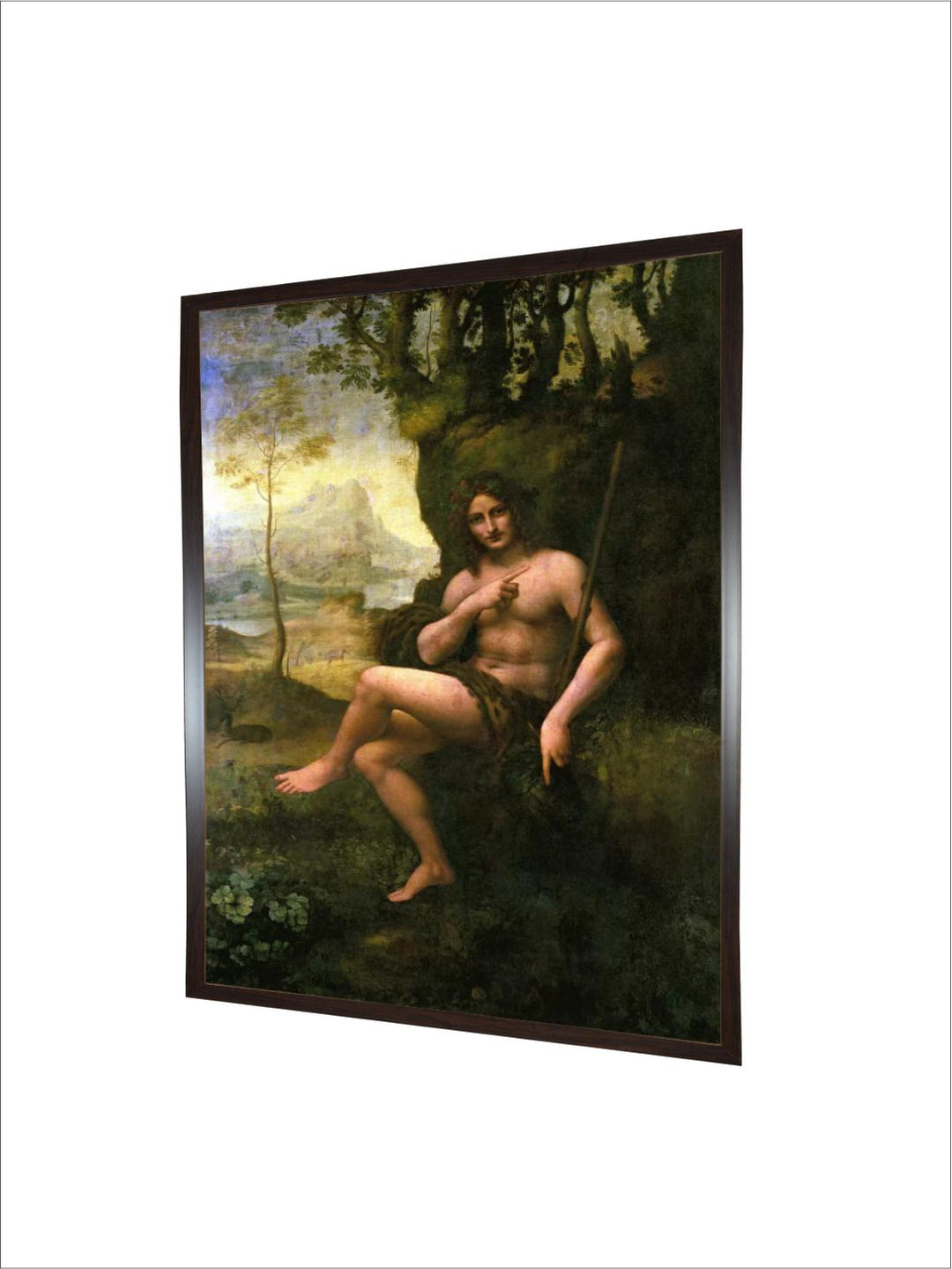 "Green & Beige Bacchus Painting Wall Art''