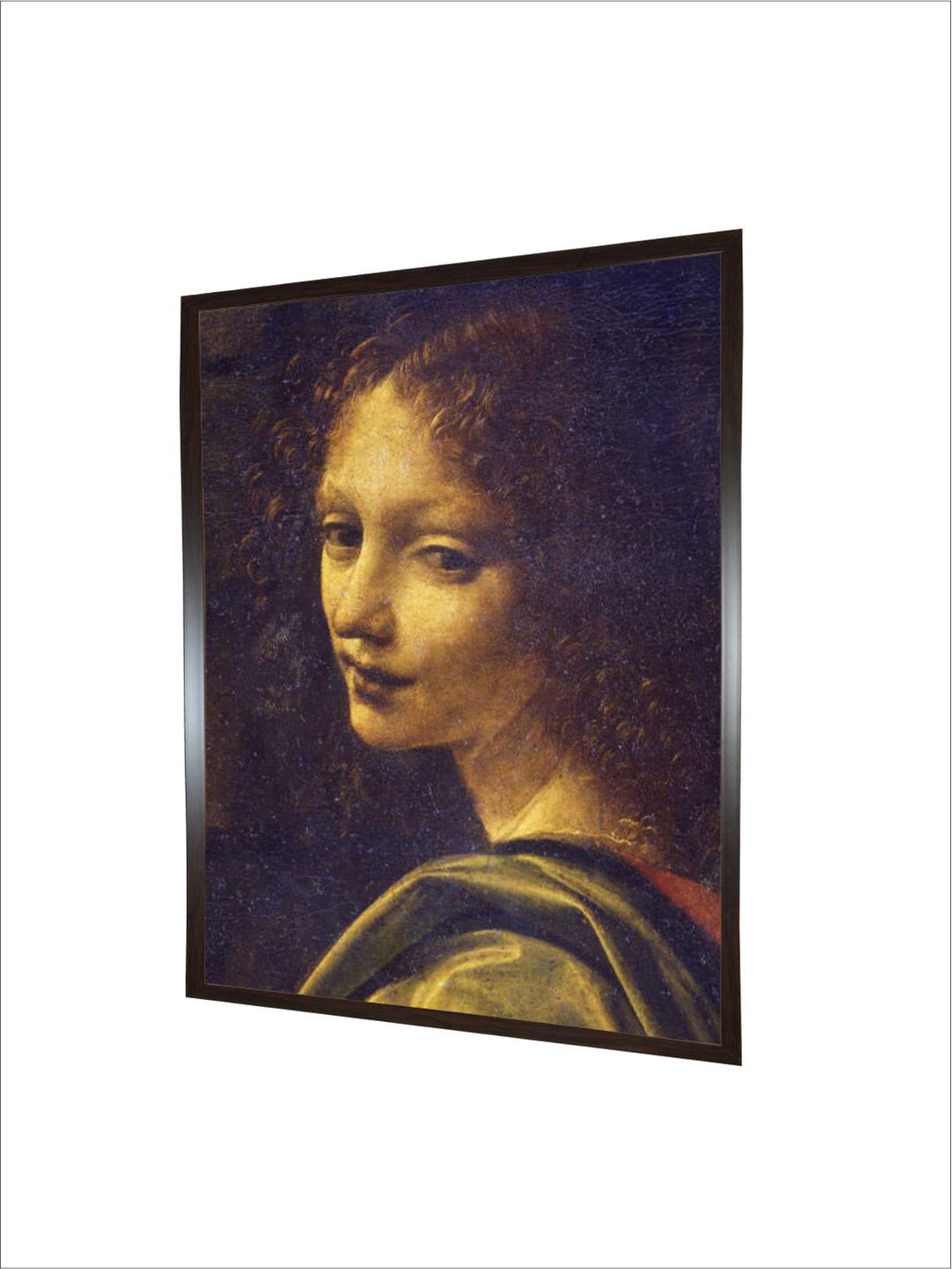 "Beige & Brown Face of Angel Canvas Painting Wall Art''