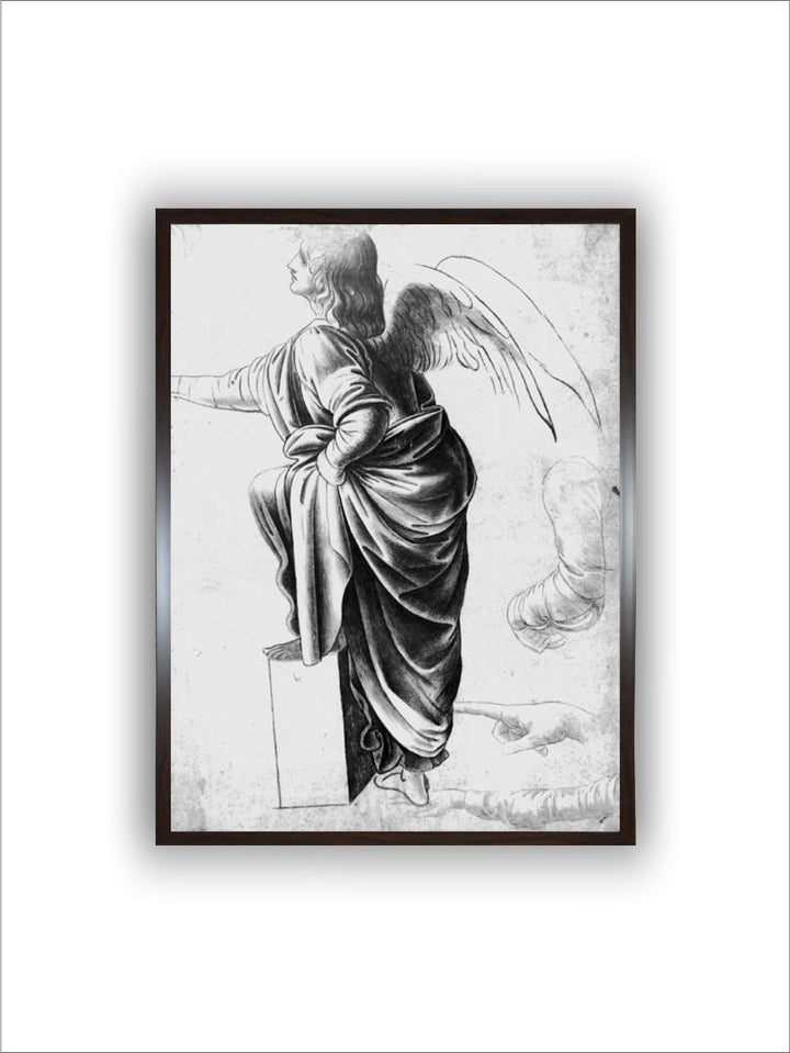 "Grey & White Study Of An Angel Painting Wall Art''
