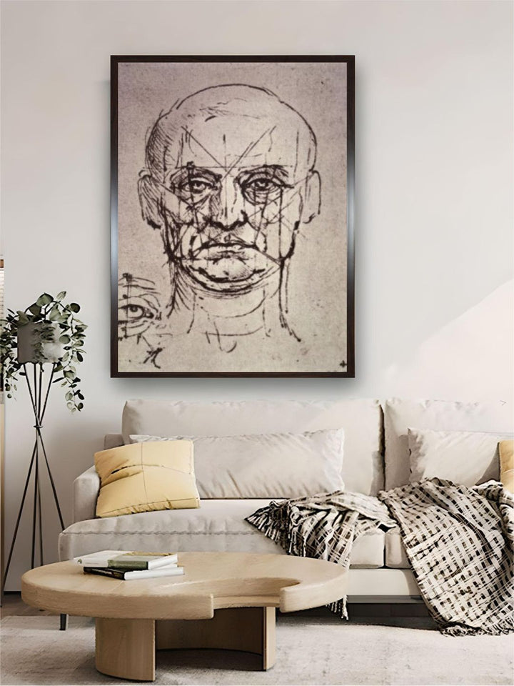 "Brown & Beige Face Canvas Wall Painting''