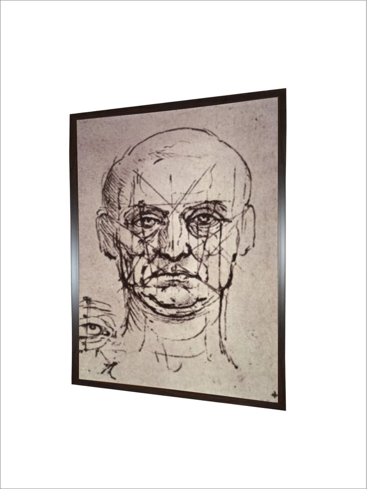 "Brown & Beige Face Canvas Wall Painting''