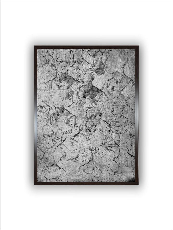 "Grey Black Canvas Wooden Half Length Female Figure Painting Wall Art''