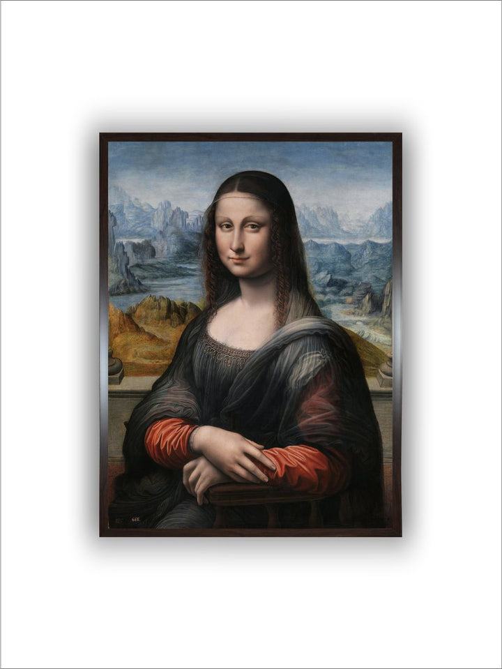 "Black & Blue Mona Lisa Wood Painting Wall Art''