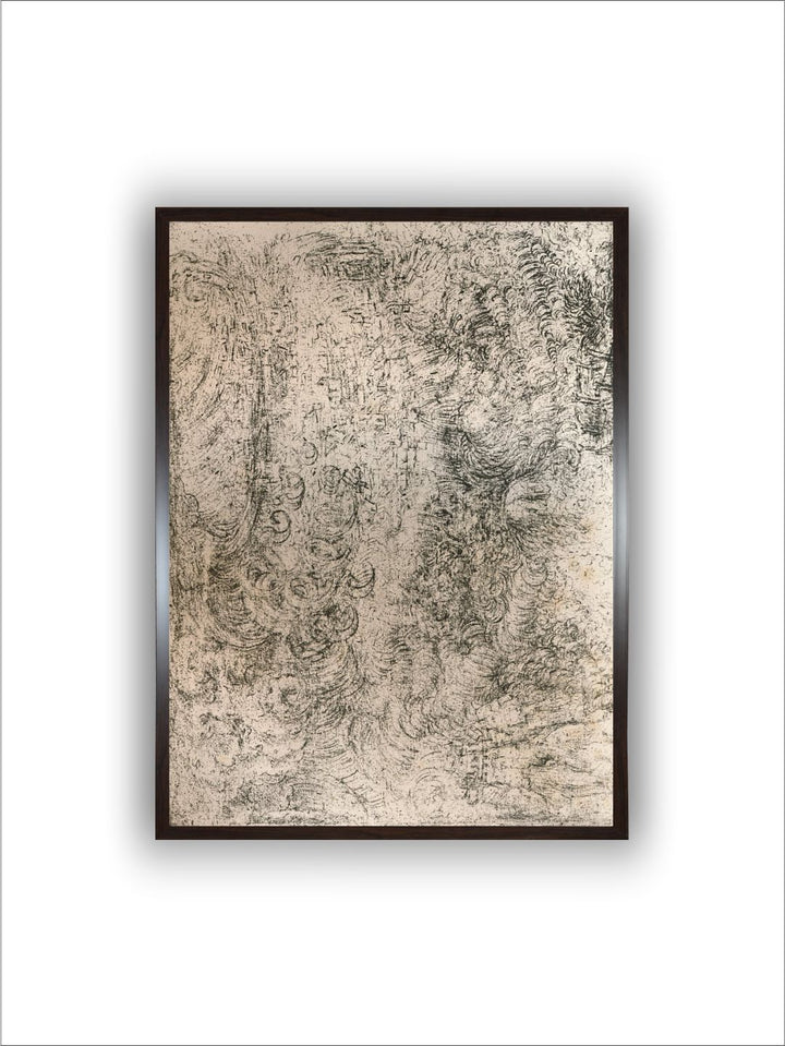 "Beige & Black Canvas Charcoal Drawing Wall Art''
