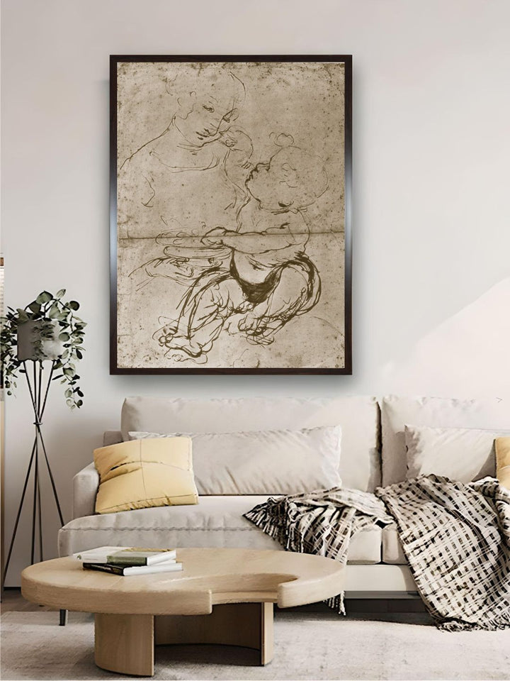 "Grey & Brown Painting Wooden Framed Wall Art''
