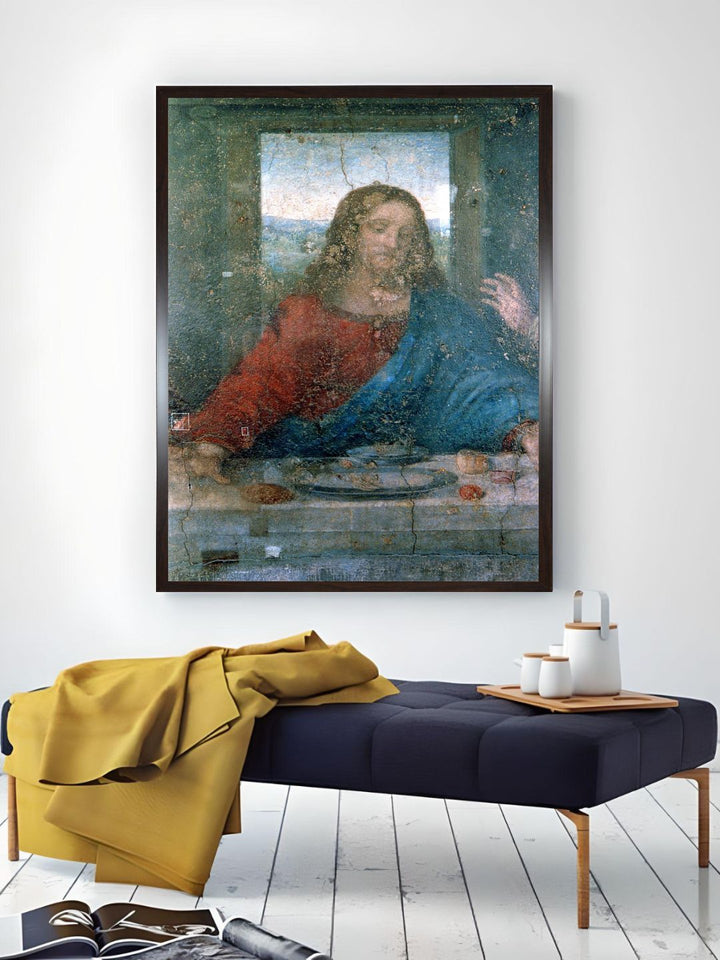 "Blue Wooden The Last Supper Painting Wall Art''