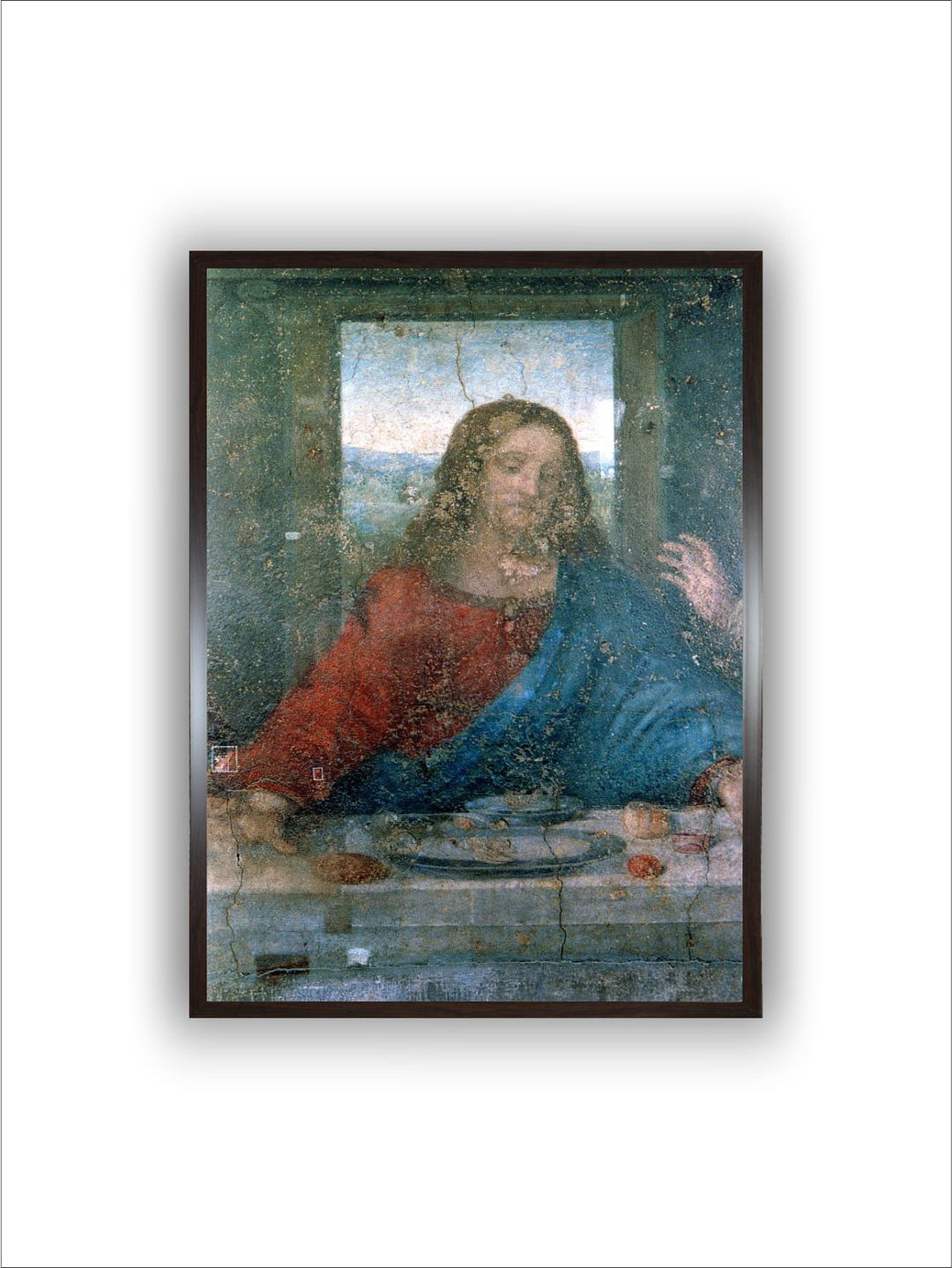 "Blue Wooden The Last Supper Painting Wall Art''