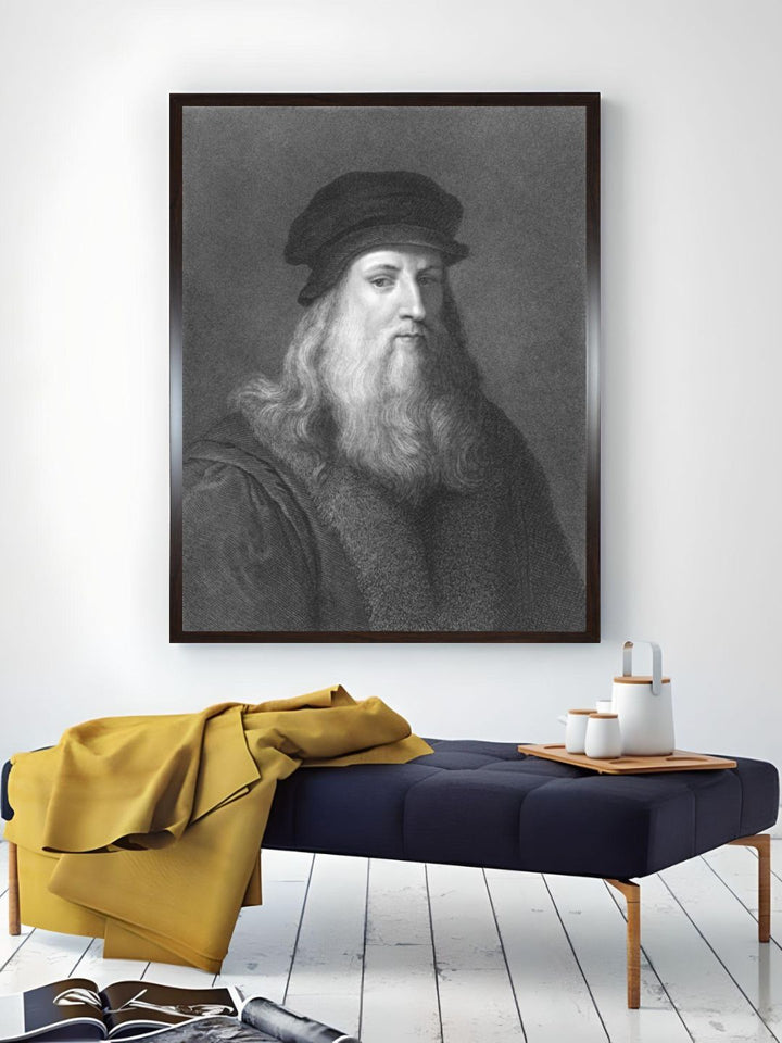 "Grey Leonardo Da Vinci, Engraved by Raphael Morghen Painting Wall Art''