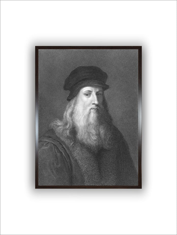 "Grey Leonardo Da Vinci, Engraved by Raphael Morghen Painting Wall Art''