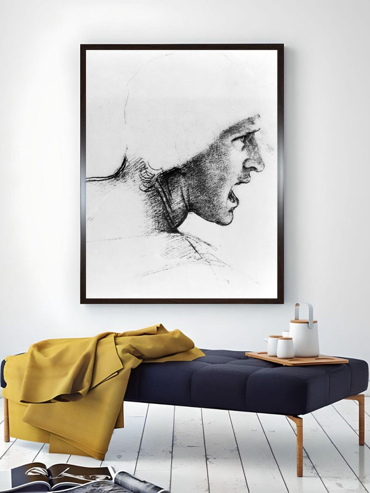 "Grey Head of a Soldier Waterproof Painting Wall Art''