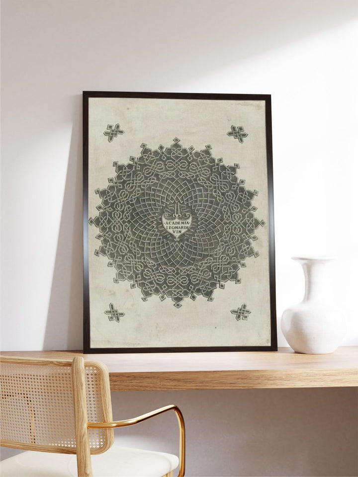 "Beige & Black Ornements Canvas Painting Wall Art''