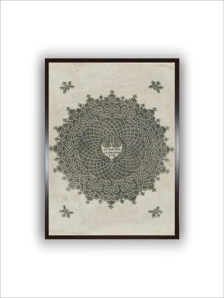 "Beige & Black Ornements Canvas Painting Wall Art''