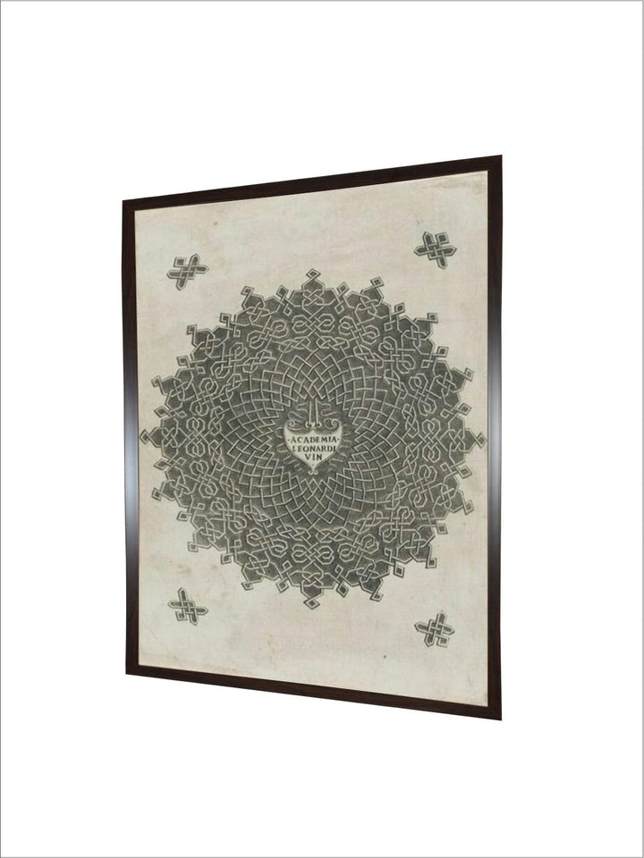 "Beige & Black Ornements Canvas Painting Wall Art''