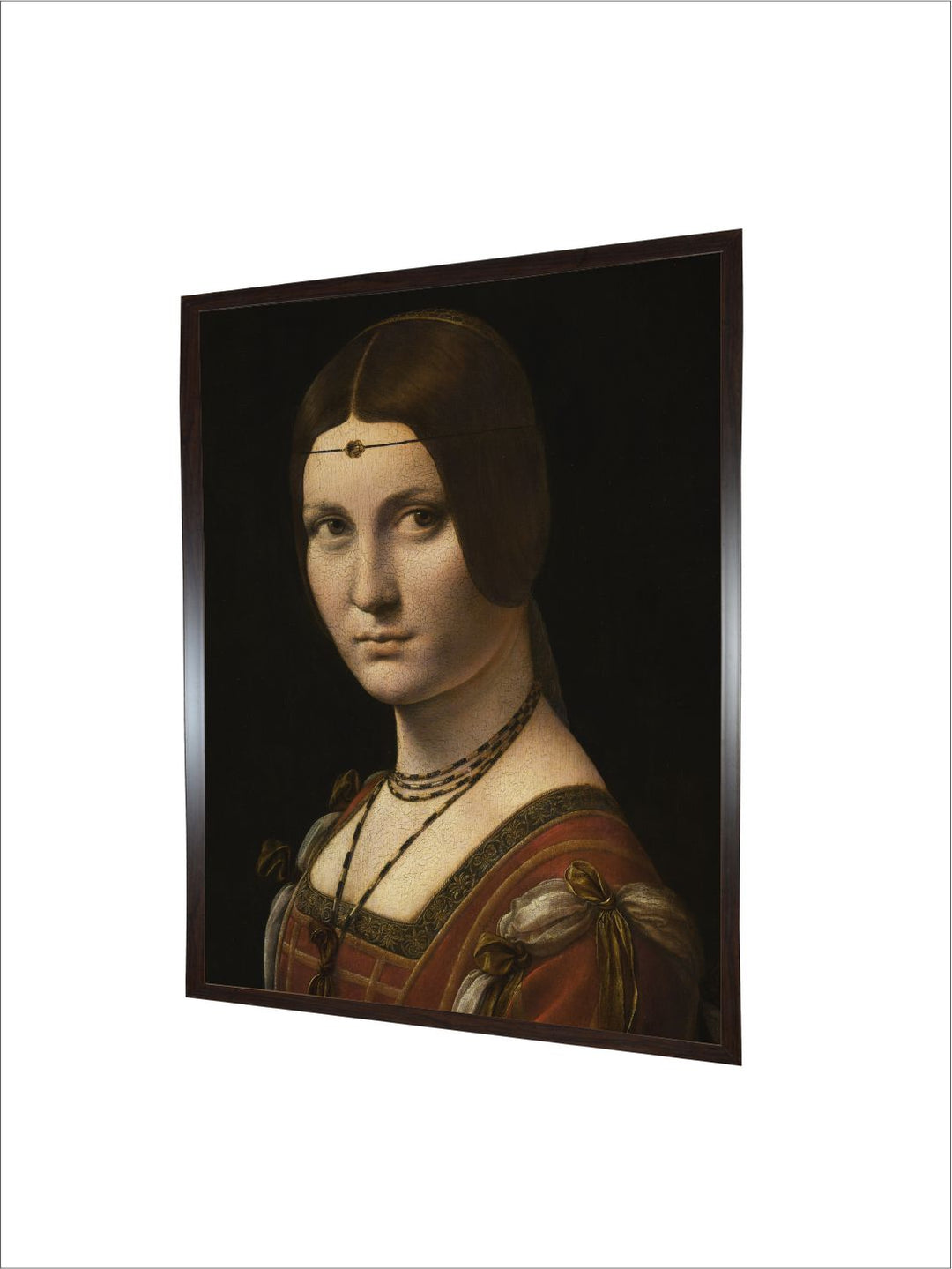 "Black & Brown La Belle Ferronniere Canvas Painting Wall Art''