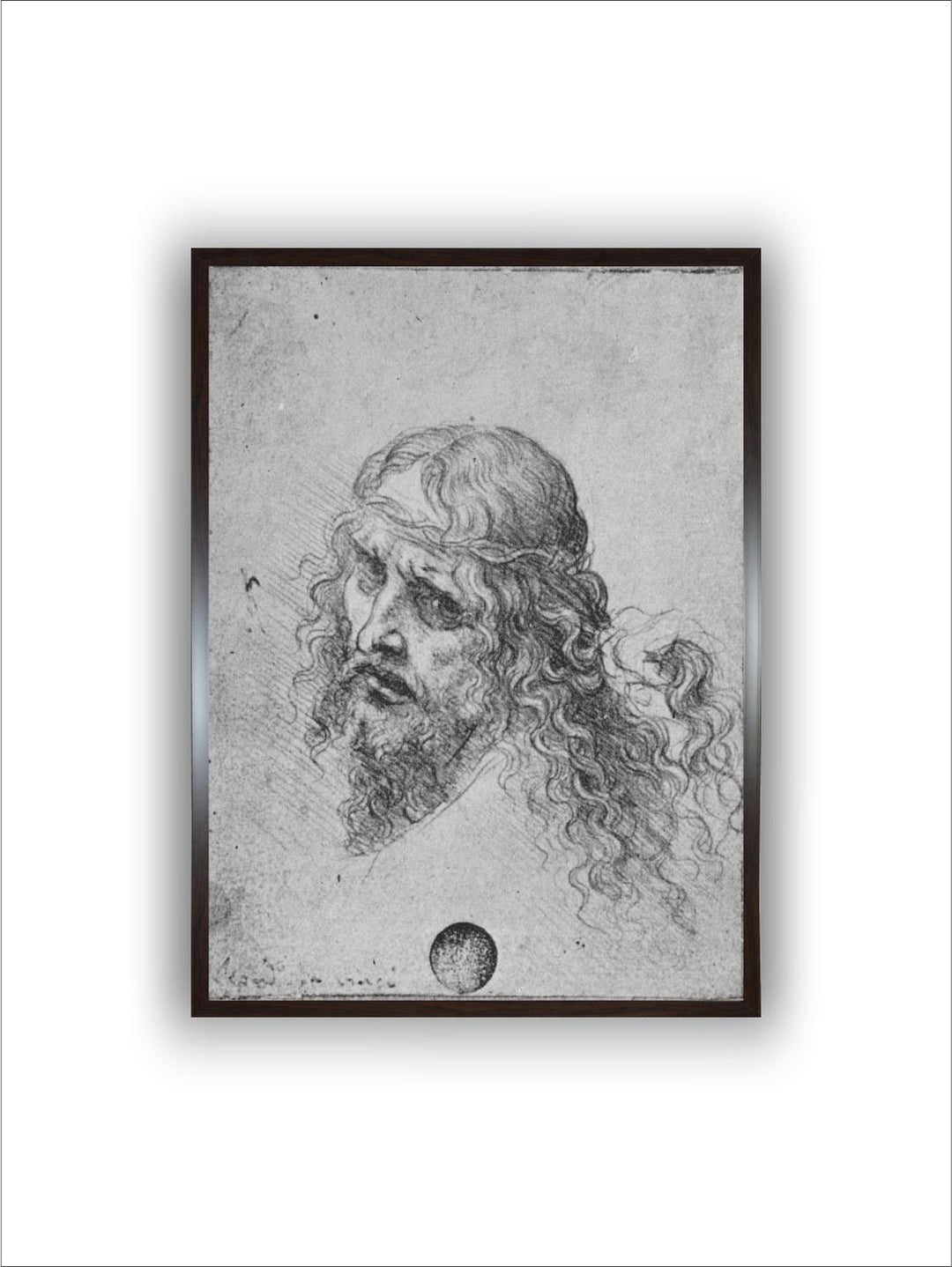 "Grey Wooden Head of Christ Wall Art''