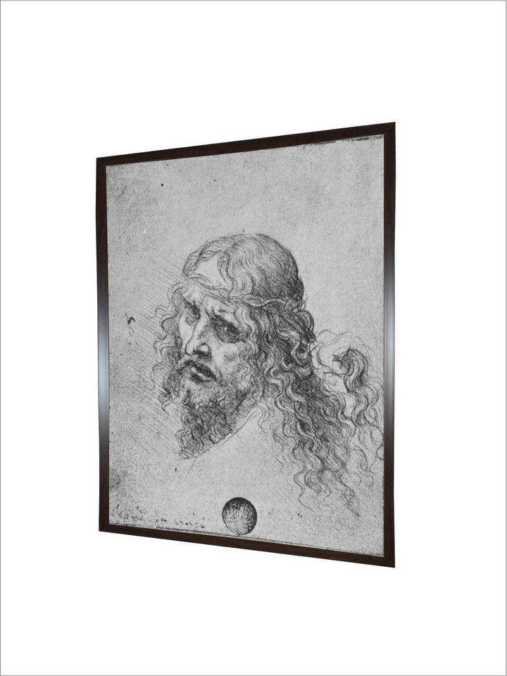 "Grey Wooden Head of Christ Wall Art''