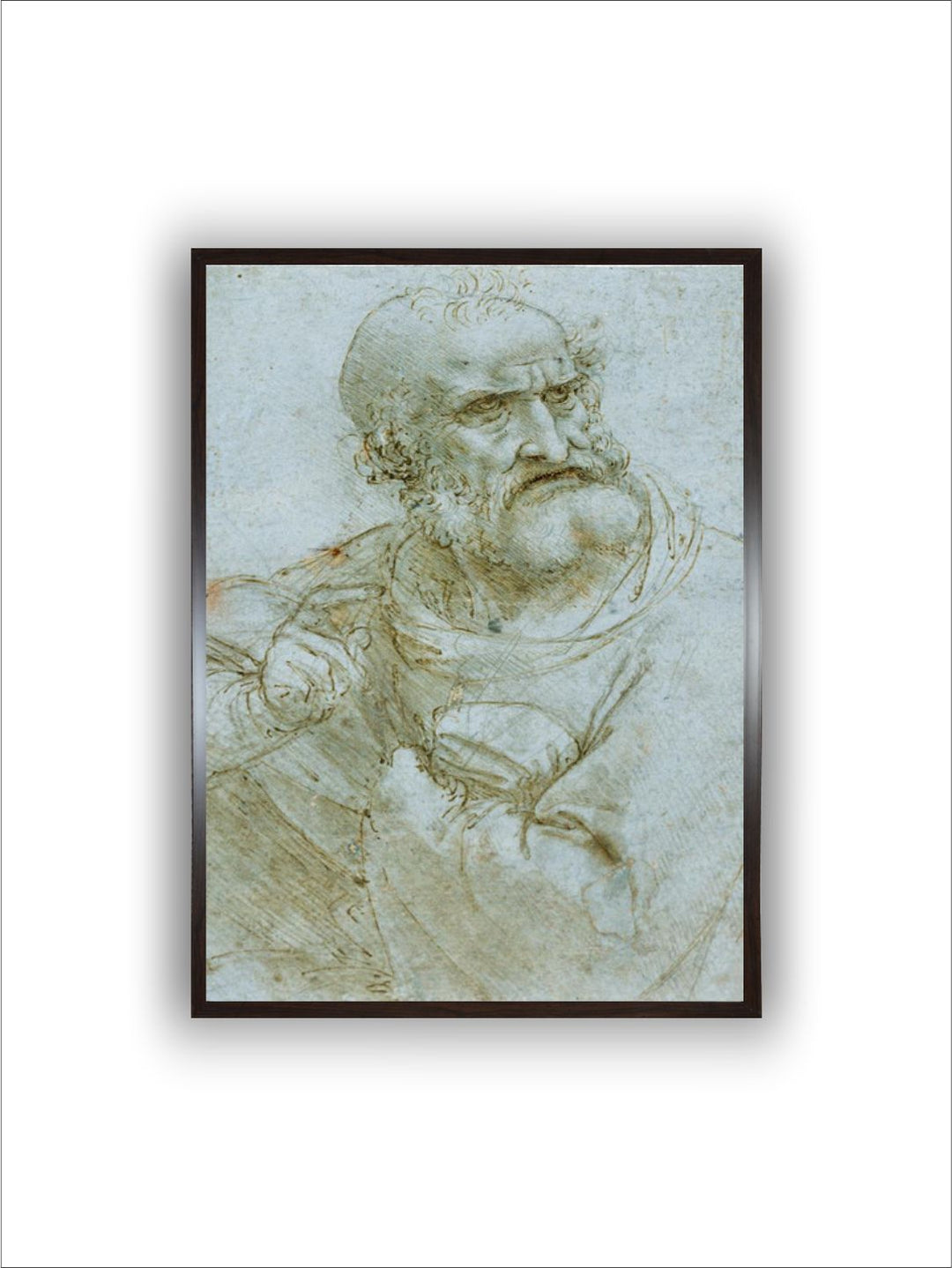 "Grey Half-Length Figure Of An Apostle By Leonardo Da Vinci Painting Wall Art''