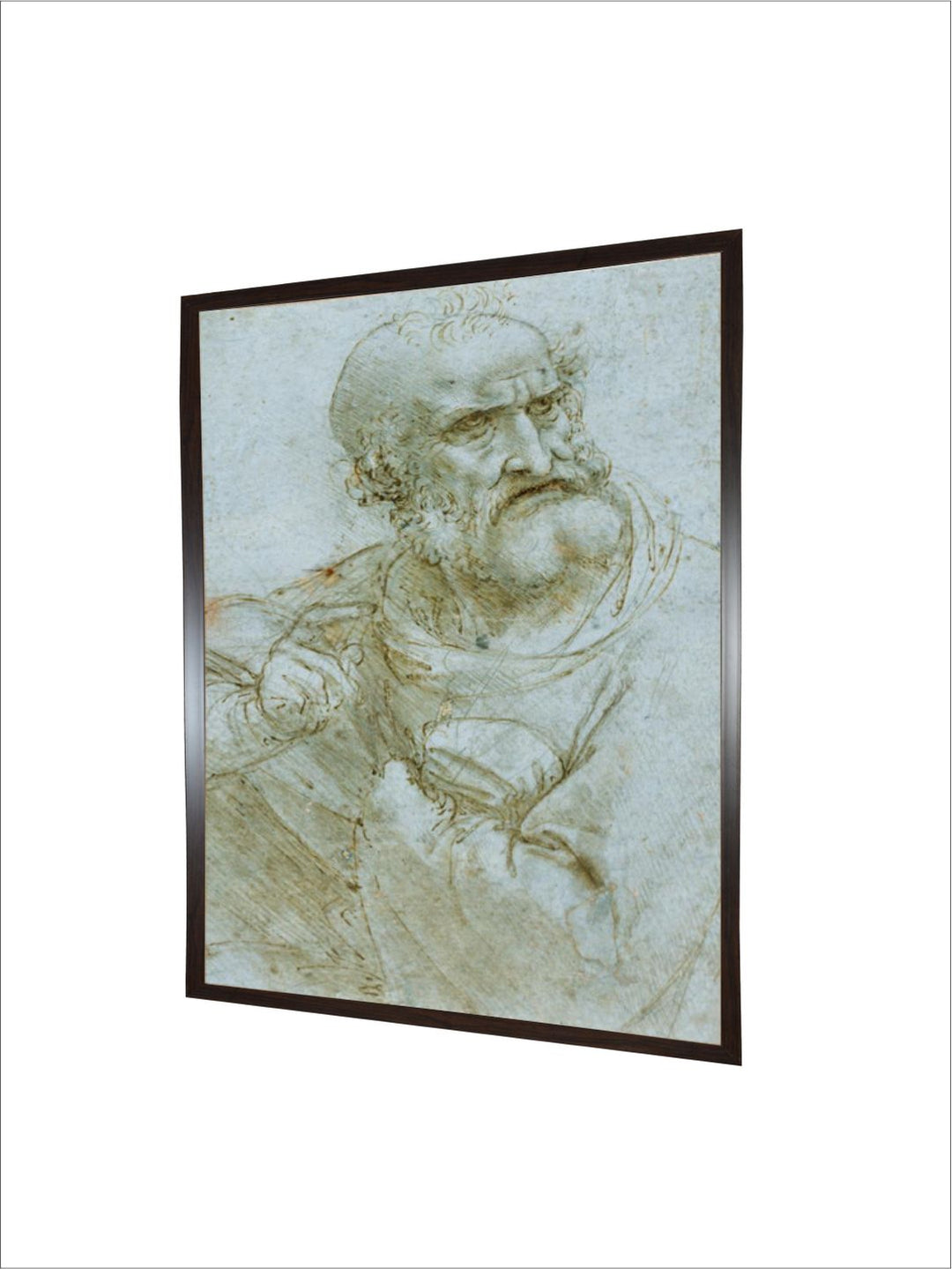 "Grey Half-Length Figure Of An Apostle By Leonardo Da Vinci Painting Wall Art''