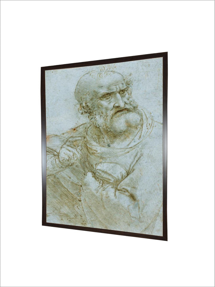 "Grey Half-Length Figure Of An Apostle By Leonardo Da Vinci Painting Wall Art''
