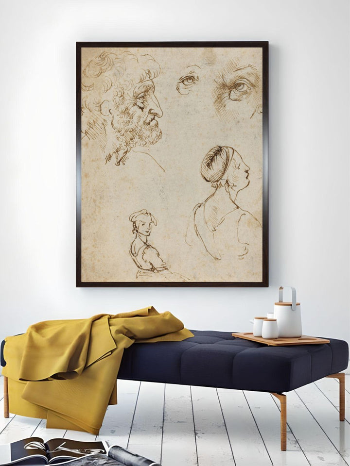 "Beige Leonardo Da Vinci Canvas Painting Wall Art''