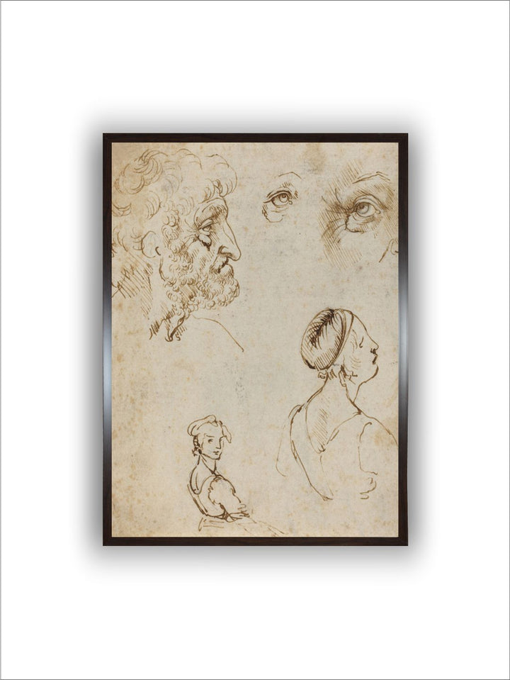 "Beige Leonardo Da Vinci Canvas Painting Wall Art''