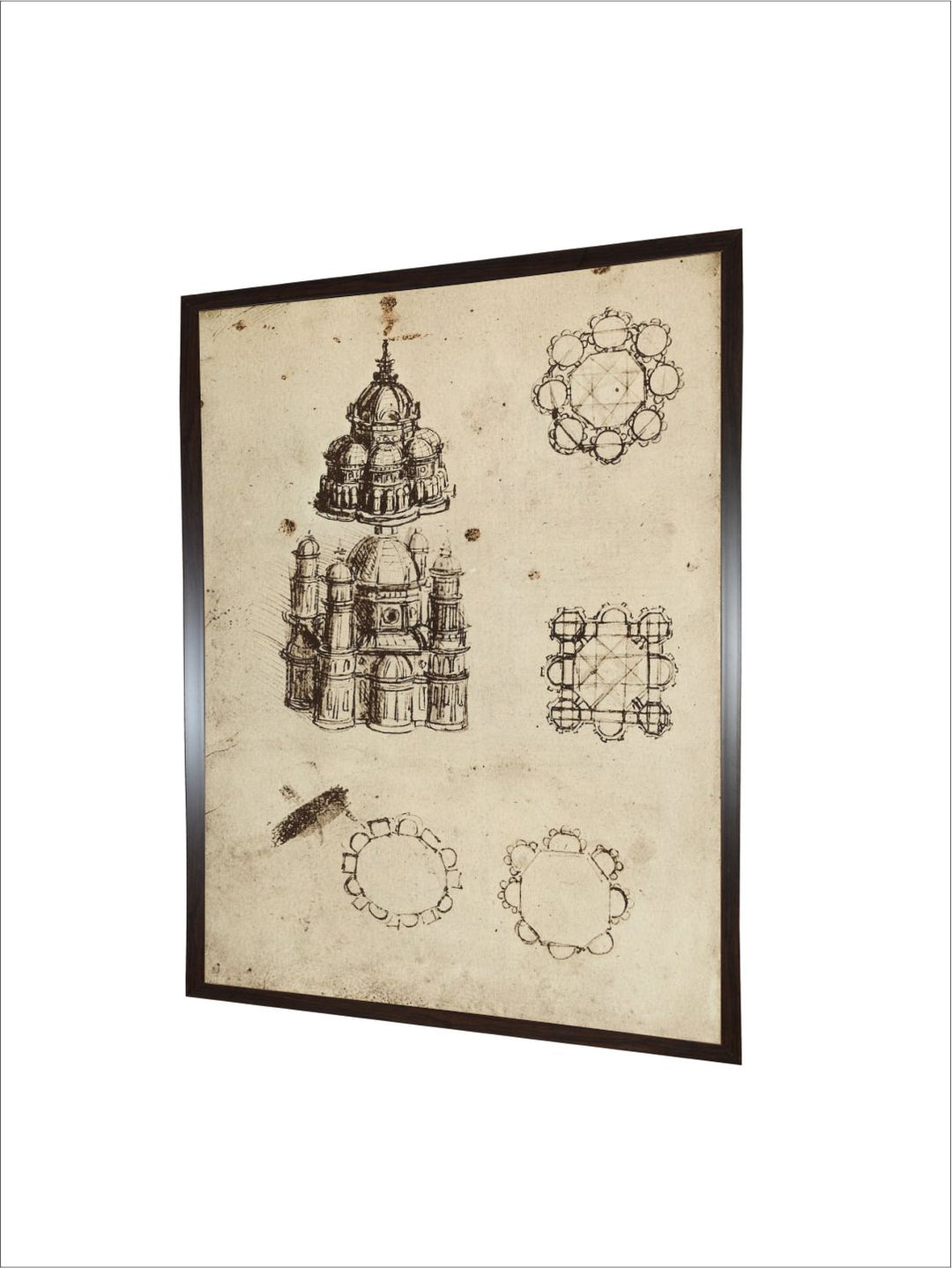 "Beige Centrally Planned Buildings Canvas Painting Wall Art''