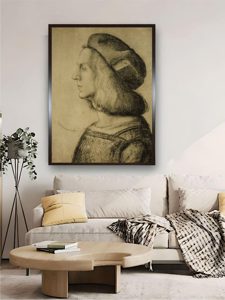 "Brown Bust Of Man In Profile Canvas Wall Painting''