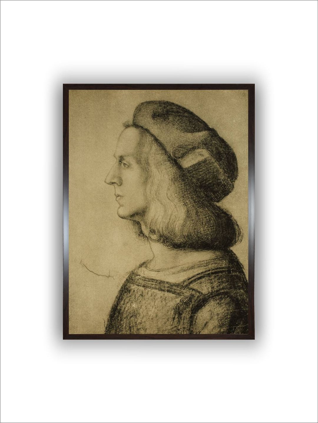 "Brown Bust Of Man In Profile Canvas Wall Painting''